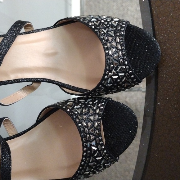 Delicacy Black and Silver Heels - Picture 2 of 11